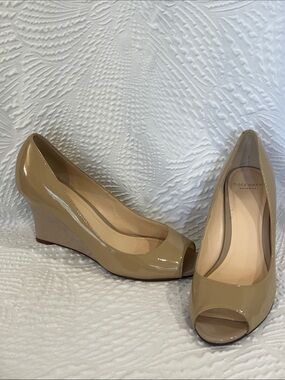 Cole Haan Kenzie Peep Toe Patent Wedges